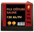 Pile saline électrificateur 9 V 130 Ah