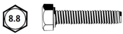 Vis tête hexagonale 8.8 zinguée filetage partiel 8X40 X200