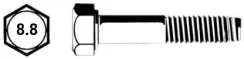 Vis tête hexagonale 8.8 zinguée filetage partiel 14X100 X25