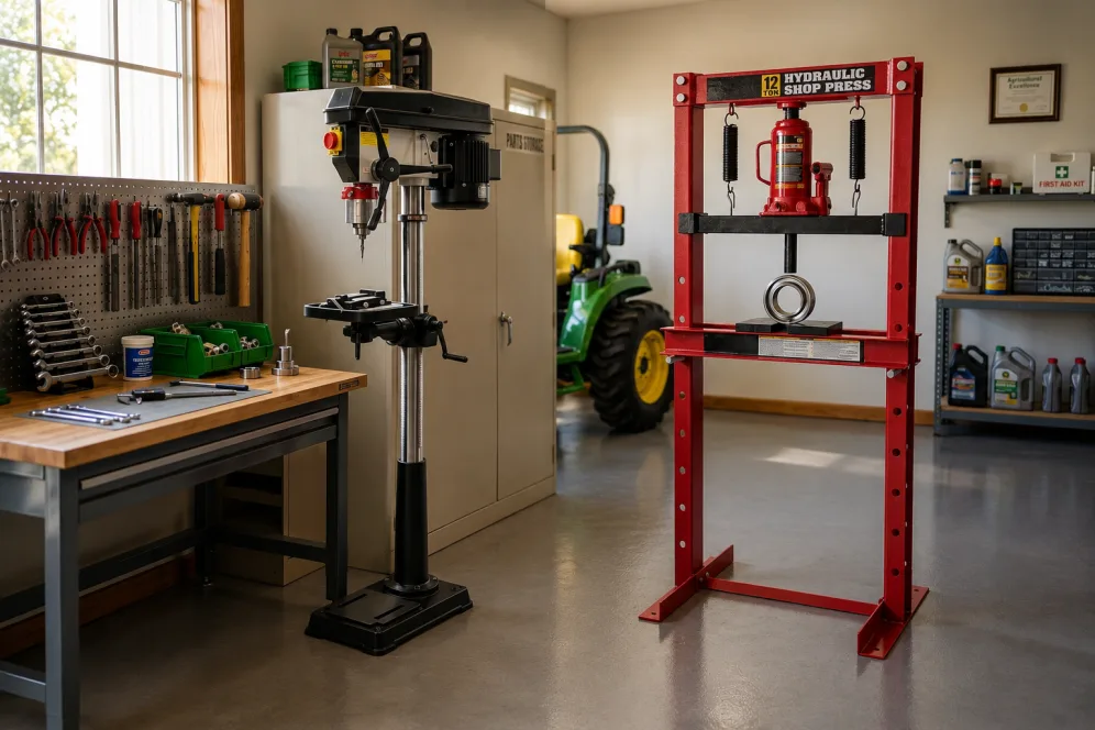 Presse d’atelier et perceuse à colonne