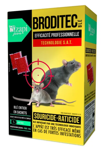 Raticide souricide blé 150 g BRODITEC | ZAPI FARM