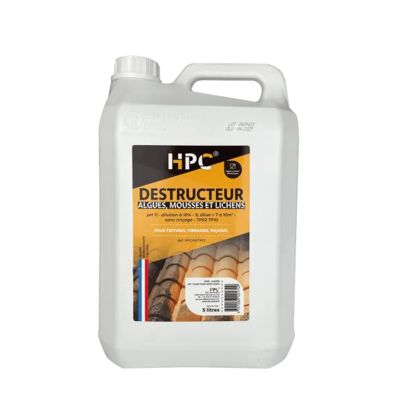 Désherbant destructeur algue mousse lichen 5 L - HP CHIMIE