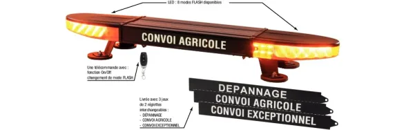 Rampe de signalisation convoi agricole LED - Image n°3