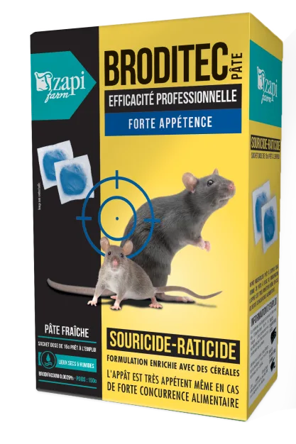 Raticide souricide pâte 150 g BRODITEC | ZAPI FARM