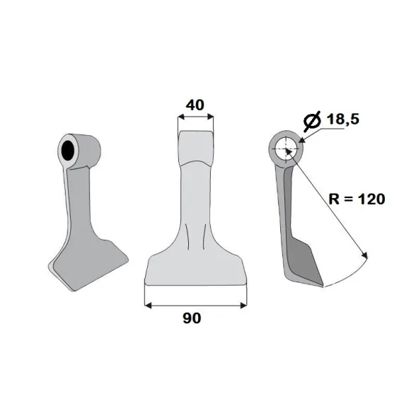 Marteau broyeur 90X40 D18,5 - Image n°2