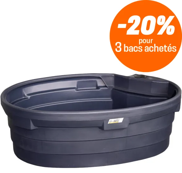 Bac de pâture SUPERBAC ovale 1000 L | LA GÉE - LA GEE - Image n°1