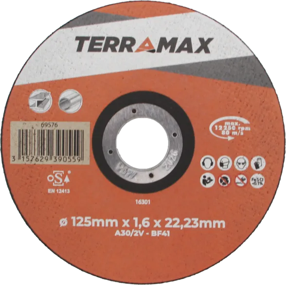 Disque à tronçonner acier 125x1,6x22,23 mm | TERRAMAX - Image n°2