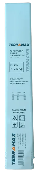 Electrode acier Ø 2,5 mm 350 mm 3,5 kg TERRACIER | TERRAMAX