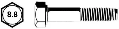 Vis tête hexagonale 8.8 zinguée filetage partiel 18X200 X25 - Image n°1
