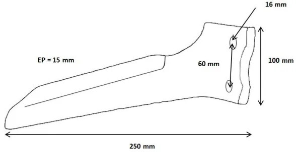 Dent de herse boulonnée 250 x 15 gauche origine - HOWARD - Image n°2